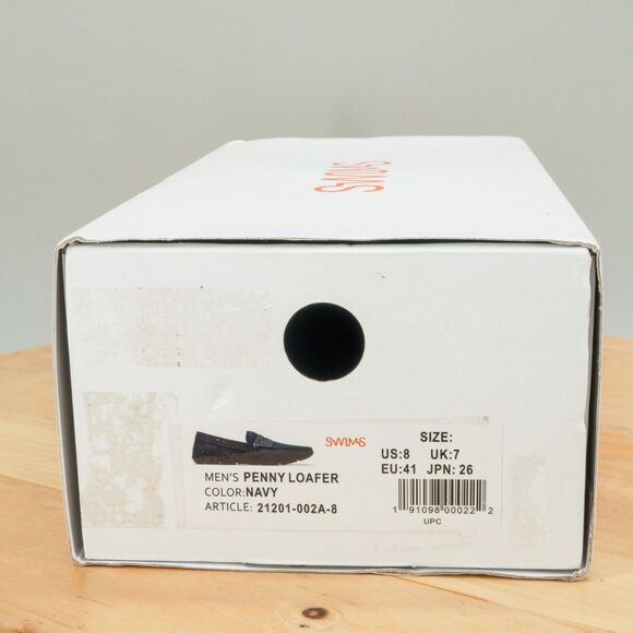 Swims Penny Men's Size 8 Shoes Navy Blue Loafer Slip-On Moc Toe Casual Shoe - Picture 8 of 8